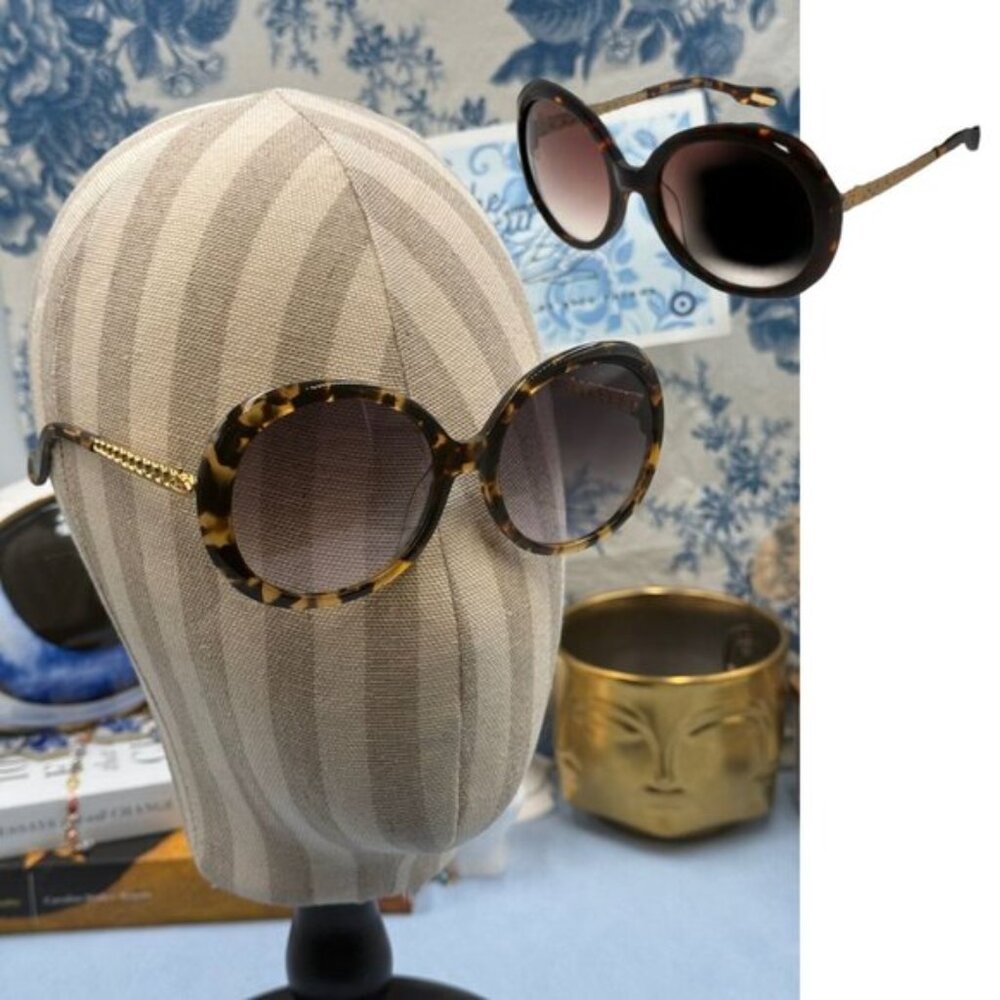 🆕 VIVIENNE WESTWOOD 🧿 NWOT VW793 Round Tortoise Shell Sunglasses - Gold Havana